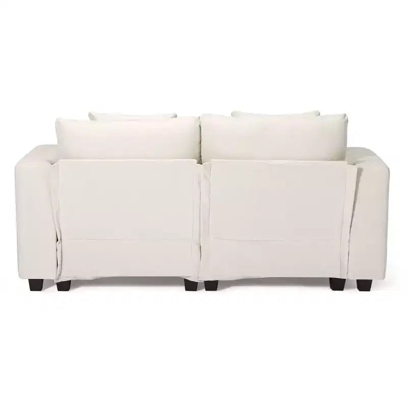 Divano sezionale modulare a U 128 in ciniglia con chaise longue, porte USB/Type-C e tasche laterali