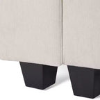 Divano sezionale modulare a U 128 in ciniglia con chaise longue, porte USB/Type-C e tasche laterali