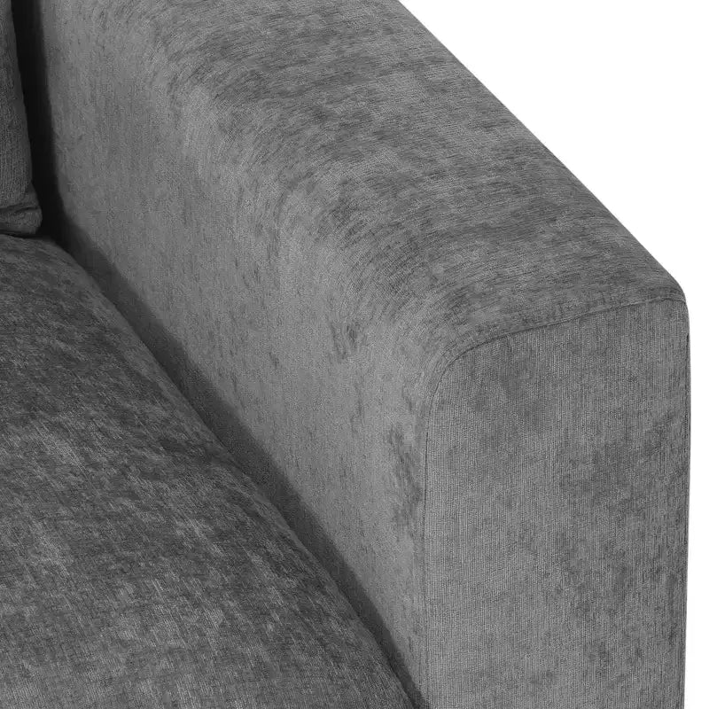 Divano sezionale modulare a U 128 in ciniglia con chaise longue, porte USB/Type-C e tasche laterali