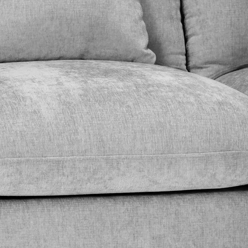 Divano sezionale modulare a U 128 in ciniglia con chaise longue, porte USB/Type-C e tasche laterali