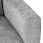 Divano sezionale modulare a U 128 in ciniglia con chaise longue, porte USB/Type-C e tasche laterali