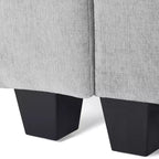 Divano sezionale modulare a U 128 in ciniglia con chaise longue, porte USB/Type-C e tasche laterali
