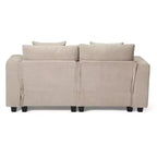 Divano sezionale modulare a U 128 in ciniglia con chaise longue, porte USB/Type-C e tasche laterali