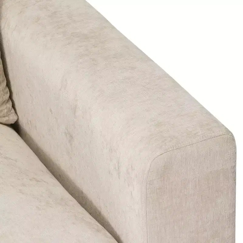 Divano sezionale modulare a U 128 in ciniglia con chaise longue, porte USB/Type-C e tasche laterali