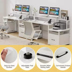 Postazione Computer 66 con Supporto Monitor, Supporto CPU, Ripiano Stampante e Cassetto Portadocumenti