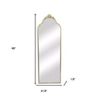 Specchio a figura intera da appendere con cornice in metallo dorato 65 cm