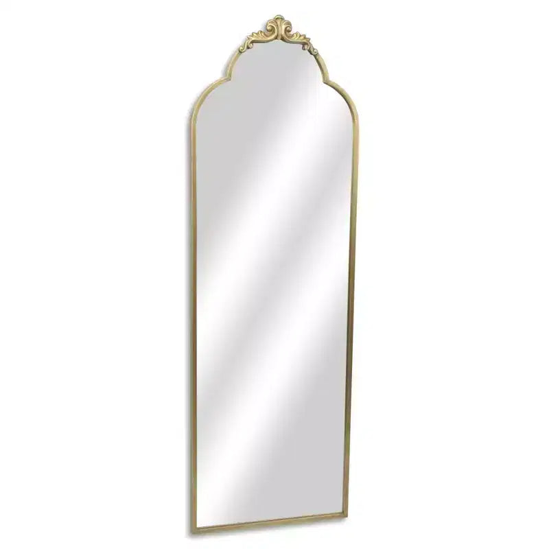 Specchio a figura intera da appendere con cornice in metallo dorato 65 cm