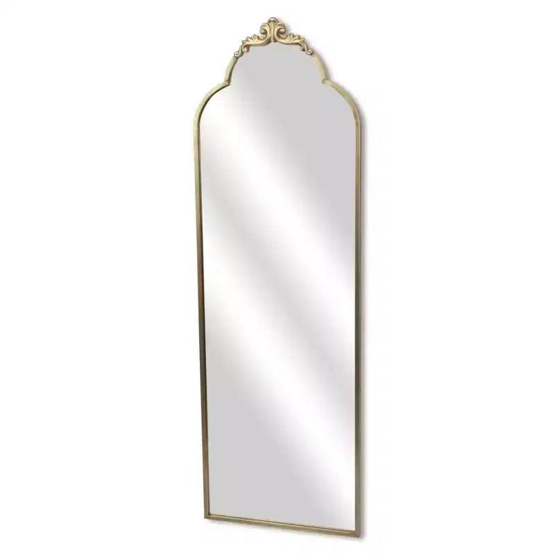 Specchio a figura intera da appendere con cornice in metallo dorato 65 cm