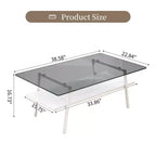 Tavolino da Salotto e Tavolini da Appoggio, Tavolo in Vetro Temperato con Strato in MDF, Tavoli Moderni per Soggiorno, Vetro Grigio