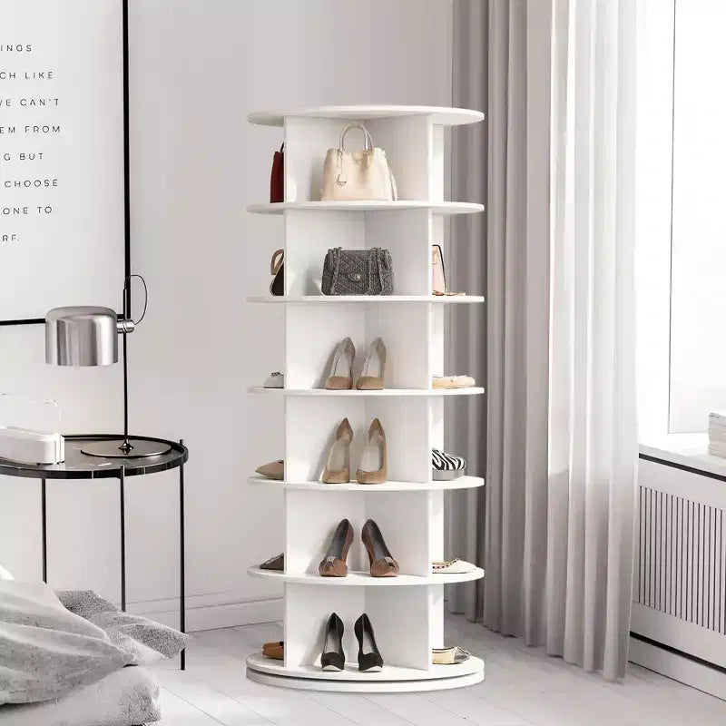 Scarpiera Rotante a Torre, Organizzatore di Scarpe Girevole a 360°, Scaffale Rotante a Grande Capacità, Carosello, Libreria, Porta Borse