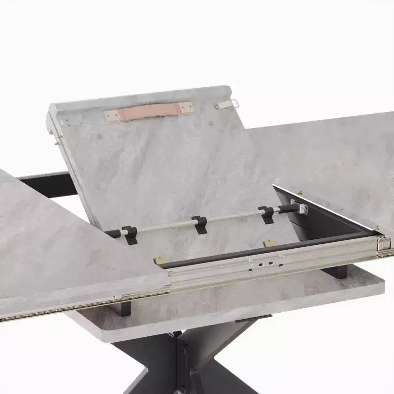 Tavolo da Pranzo Allungabile Rettangolare Moderno con Gambe a X, Tavolo da Cucina da 6 a 10 Posti, per Sala Riunioni, Salotto