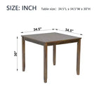 Tavolo da Pranzo 115.5/87.5 cm Rettangolare in Legno, Tavolo da Cucina per 4, per Soggiorno Sala Riunioni, Piccoli Spazi, Grigio