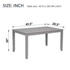 Tavolo da Pranzo 115.5/87.5 cm Rettangolare in Legno, Tavolo da Cucina per 4, per Soggiorno Sala Riunioni, Piccoli Spazi, Grigio