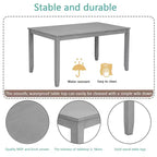 Tavolo da Pranzo 115.5/87.5 cm Rettangolare in Legno, Tavolo da Cucina per 4, per Soggiorno Sala Riunioni, Piccoli Spazi, Grigio