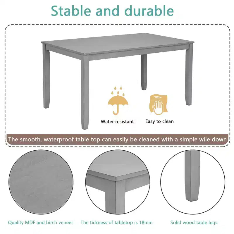 Tavolo da Pranzo 115.5/87.5 cm Rettangolare in Legno, Tavolo da Cucina per 4, per Soggiorno Sala Riunioni, Piccoli Spazi, Grigio