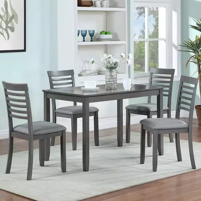 Tavolo da Pranzo 115.5/87.5 cm Rettangolare in Legno, Tavolo da Cucina per 4, per Soggiorno Sala Riunioni, Piccoli Spazi, Grigio