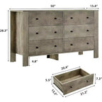 Comò per camera da letto, cassettiera a 6 cassetti con cassetto largo e maniglie in metallo, cassettiere e comò in legno per corridoio, ingresso