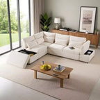 Divano componibile in ciniglia oversize con letto estraibile