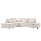 Divano componibile in ciniglia oversize con letto estraibile