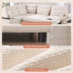 Divano componibile in ciniglia oversize con letto estraibile