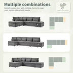 Divano componibile in ciniglia oversize con letto estraibile