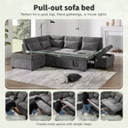 Divano componibile in ciniglia oversize con letto estraibile