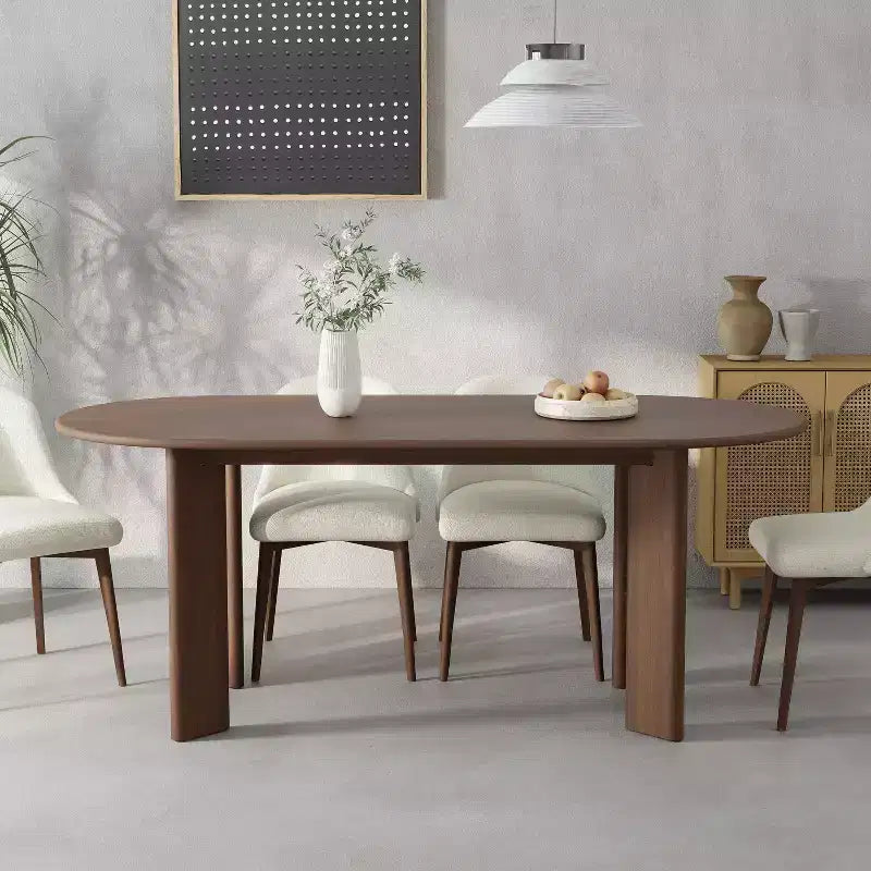 Tavolo da pranzo ovale in legno da 67" per 4-6 persone, tavolo da cucina e sala da pranzo moderno in stile rustico