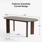 Tavolo da pranzo ovale in legno da 67" per 4-6 persone, tavolo da cucina e sala da pranzo moderno in stile rustico
