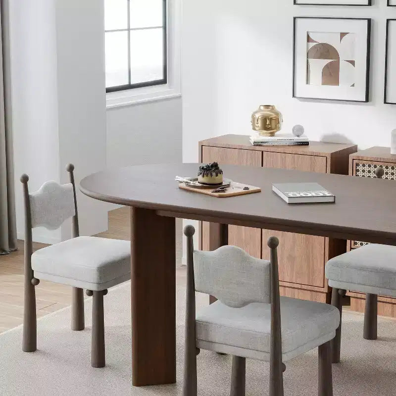 Tavolo da pranzo ovale in legno da 67" per 4-6 persone, tavolo da cucina e sala da pranzo moderno in stile rustico