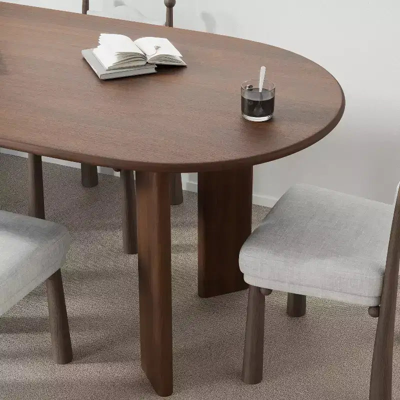 Tavolo da pranzo ovale in legno da 67" per 4-6 persone, tavolo da cucina e sala da pranzo moderno in stile rustico