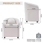 Poltrona Girevole Accent in Ciniglia Moderna con Schienale Arrotondato e Base Girevole a 360°, per Soggiorno o Camera da Letto, Beige