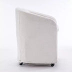 Poltrona Girevole Accent in Ciniglia Moderna con Schienale Arrotondato e Base Girevole a 360°, per Soggiorno o Camera da Letto, Beige