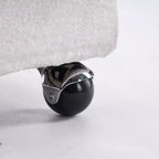Poltrona Girevole Accent in Ciniglia Moderna con Schienale Arrotondato e Base Girevole a 360°, per Soggiorno o Camera da Letto, Beige
