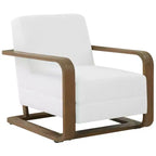 Poltrona con struttura in legno - Bianco/Marrone