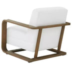 Poltrona con struttura in legno - Bianco/Marrone