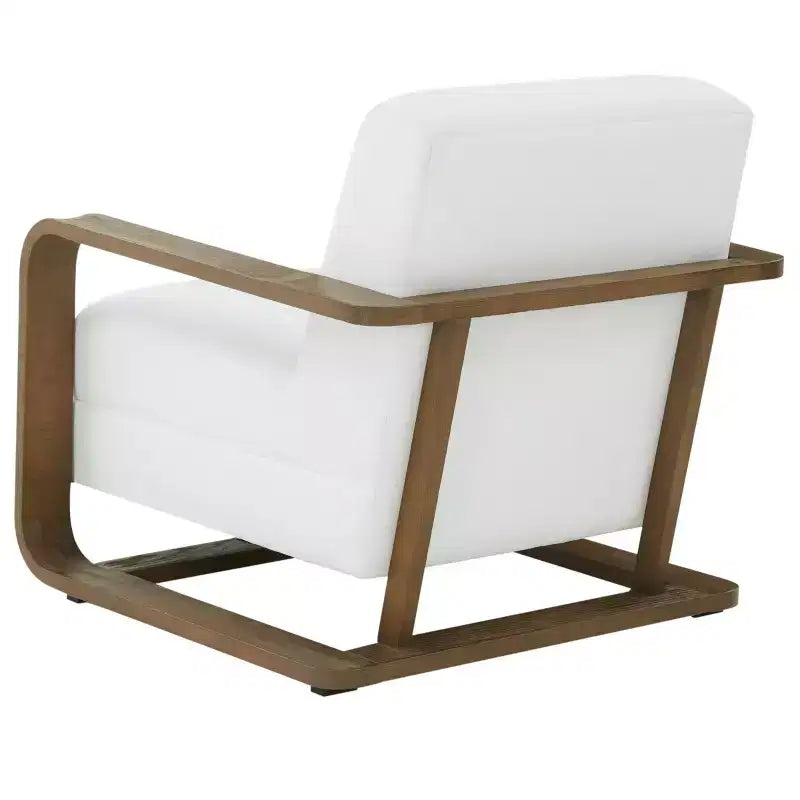 Poltrona con struttura in legno - Bianco/Marrone