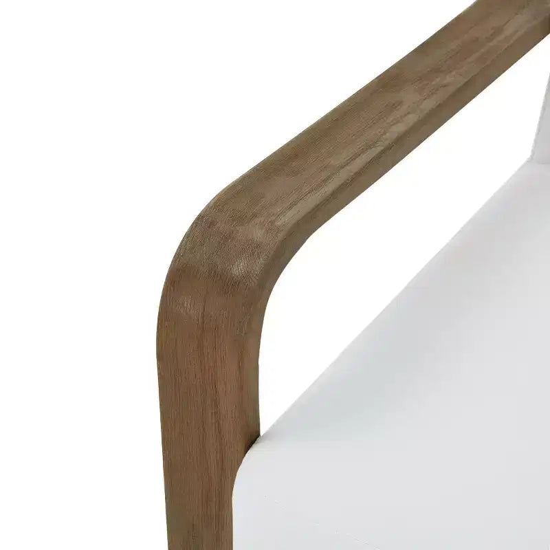 Poltrona con struttura in legno - Bianco/Marrone