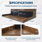 Organizer per lavatrice/asciugatrice a 2 ripiani da appoggio in legno 54x27,55 con cassetti e gommini antiscivolo (confezione da 1)