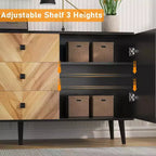 55.1 Mobile contenitore contemporaneo, credenza a buffet con cassetti e ante, mobile d'accento per sala da pranzo, ingresso