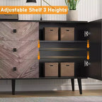 55.1 Mobile contenitore contemporaneo, credenza a buffet con cassetti e ante, mobile d'accento per sala da pranzo, ingresso