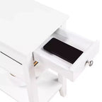 Tavolino rettangolare in legno con piano bianco, altezza 24 pollici, 1 pezzo