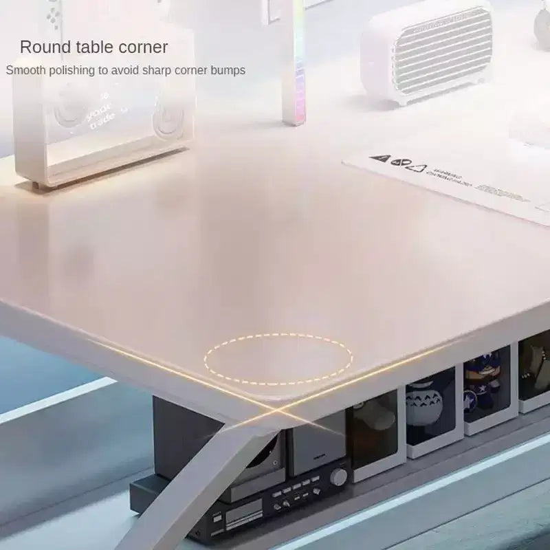 31 piccola scrivania per computer, tavolo da scrittura moderno per ufficio domestico, camera da letto, studio o postazione di lavoro, salvaspazio, gancio per cuffie, bianco