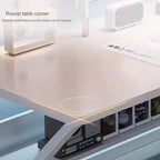 31 piccola scrivania per computer, tavolo da scrittura moderno per ufficio domestico, camera da letto, studio o postazione di lavoro, salvaspazio, gancio per cuffie, bianco
