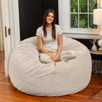 Poltrona sacco rotonda grande da 152 cm per adulti – Lussuoso velluto