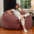 Poltrona sacco rotonda grande da 152 cm per adulti – Lussuoso velluto