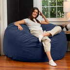 Poltrona sacco rotonda grande da 152 cm per adulti – Lussuoso velluto