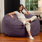 Poltrona sacco rotonda grande da 152 cm per adulti – Lussuoso velluto