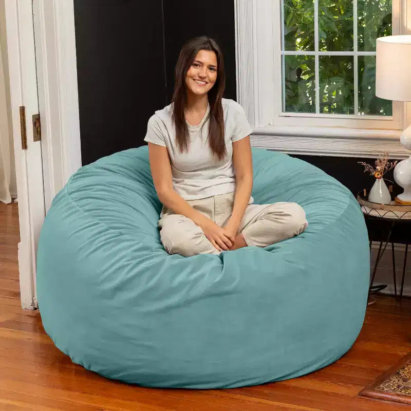 Poltrona sacco rotonda grande da 152 cm per adulti – Lussuoso velluto