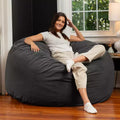 Poltrona sacco rotonda grande da 152 cm per adulti – Lussuoso velluto
