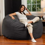 Poltrona sacco rotonda grande da 152 cm per adulti – Lussuoso velluto